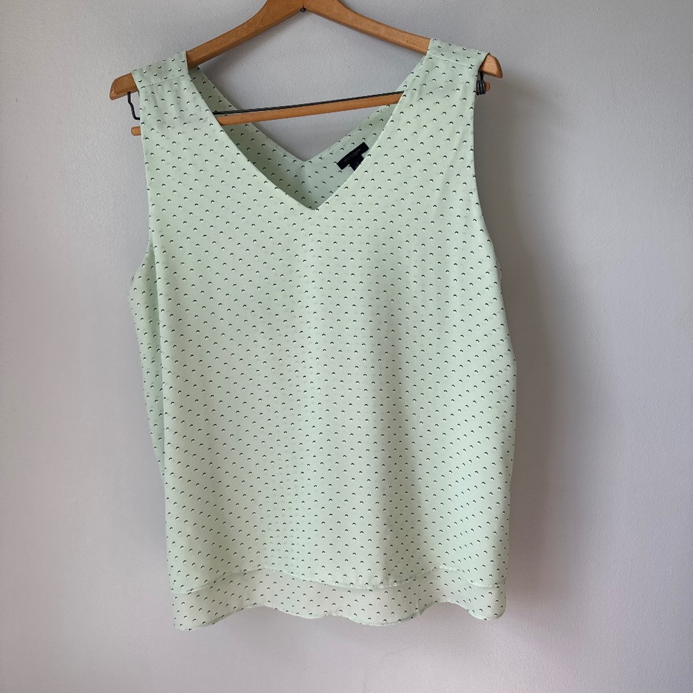 Ann Taylor double layer mint sleeveless blouse